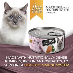 Fussie Cat Fine Dining Mousse Mackerel with Pumpkin Entree Wet Cat Food, 2.47-oz can, case of 24 slide 2 of 7