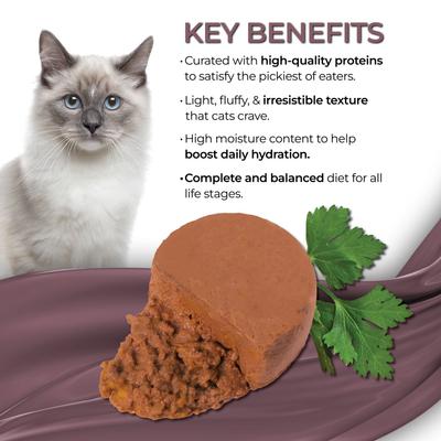 Show full view: Fussie Cat Fine Dining Mousse Mackerel with Pumpkin Entree Wet Cat Food, 2.47-oz can, case of 24 slide 4 of 8