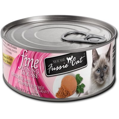Fussie Cat Fussie Cat Fine Dining Mousse Sardine with Pumpkin Entree Wet Cat Food, 2.47-oz can, case of 24