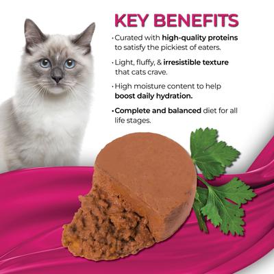 Show full view: Fussie Cat Fine Dining Mousse Sardine with Pumpkin Entree Wet Cat Food, 2.47-oz can, case of 24 slide 4 of 8