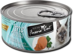 Fussie Cat Fine Dining Mousse Tuna with Pumpkin Entree Wet Cat Food, 2.47-oz can, case of 24