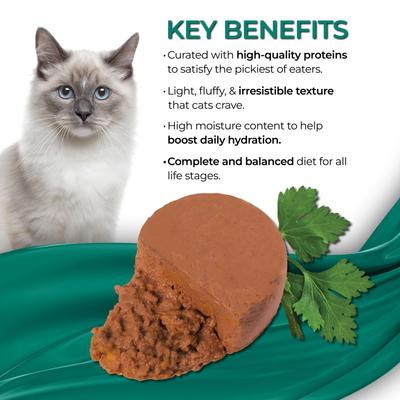 Show full view: Fussie Cat Fine Dining Mousse Tuna with Pumpkin Entree Wet Cat Food, 2.47-oz can, case of 24 slide 4 of 8