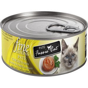 Fussie Cat Fine Dining Pate Chicken with Lamb Entrée Wet Cat Food, 2.82-oz can, case of 24