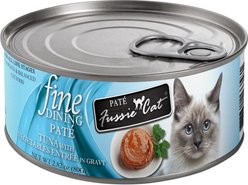 Fussie Cat Fine Dining Pate Tuna with Vegetables Entrée Wet Cat Food, 2.82-oz can, case of 24