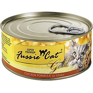 Fussie Cat Golden Chicken Formula in Gravy Grain-Free Wet Cat Food, 2.82-oz, case of 24
