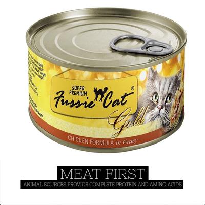Show full view: Fussie Cat Golden Chicken Formula in Gravy Grain-Free Wet Cat Food, 5.5-oz, case of 24 slide 3 of 10