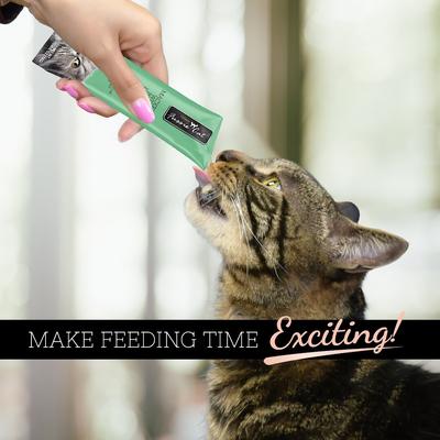 Show full view: Fussie Cat Mackerel & Beef Puree Lickable Cat Treats, 2-oz pouch slide 6 of 7