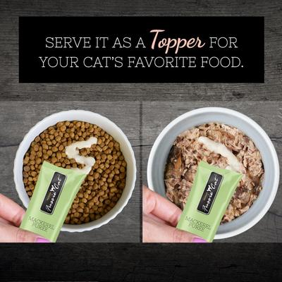 Show full view: Fussie Cat Mackerel Puree Lickable Cat Treats, 2-oz pouch slide 4 of 8