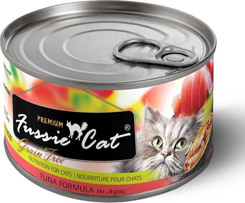 Show full view: Fussie Cat Market Fresh Chicken & Turkey Recipe Grain-Free Dry Cat Food, 10-lb bag + Fussie Cat Premium Tuna with Chicken Formula in Aspic Grain-Free Canned Cat Food, 2.82-oz, case of 24 slide 5 of 7