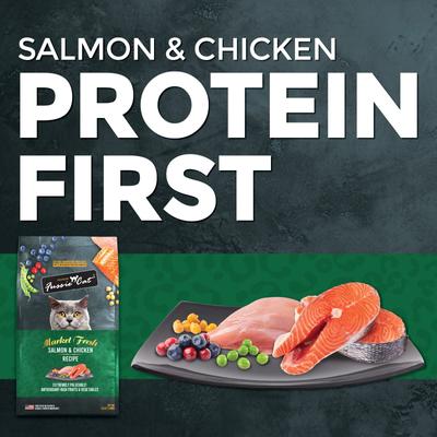 Show full view: Fussie Cat Market Fresh Salmon & Chicken Recipe Grain-Free Dry Cat Food, 10-lb bag slide 4 of 10