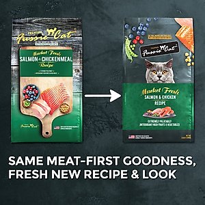 Fussie Cat Market Fresh Salmon & Chicken Recipe Grain-Free Dry Cat Food, 3.5-lb bag