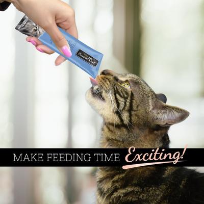 Show full view: Fussie Cat Ocean Fish & Salmon Puree Lickable Cat Treats, 2-oz pouch slide 6 of 7