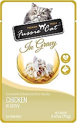 Fussie Cat Premium Chicken in Gravy Wet Cat Food, 2.47-oz pouch, case of 12