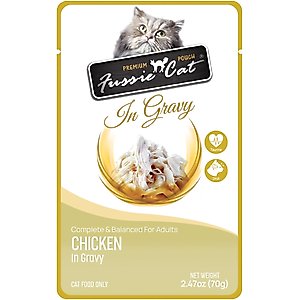 Fussie Cat Premium Chicken in Gravy Wet Cat Food, 2.47-oz pouch, case of 12