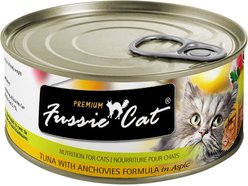 Fussie Cat Premium Tuna & Anchovies in Aspic Grain-Free Wet Cat Food, 2.82-oz, case of 24