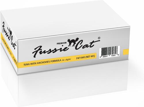 Show full view: Fussie Cat Premium Tuna & Anchovies in Aspic Grain-Free Wet Cat Food, 5.5-oz, case of 24 slide 3 of 10