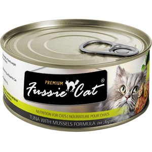 Fussie Cat Premium Tuna & Mussels Formula in Aspic Grain-Free Wet Cat Food, 2.82-oz, case of 24