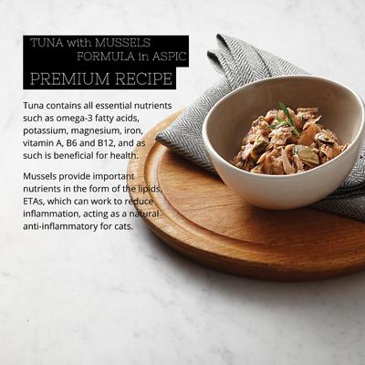 Show full view: Fussie Cat Premium Tuna & Mussels Formula in Aspic Grain-Free Wet Cat Food, 2.82-oz, case of 24 slide 3 of 9