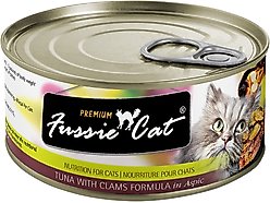Fussie Cat Premium Tuna with Clams Formula in Aspic Grain-Free Canned Cat Food, 2.82-oz, case of 24