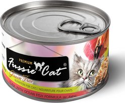 Fussie Cat Premium Tuna with Ocean Fish Formula in Aspic Grain-Free Canned Cat Food, 2.82-oz, case of 24 + Fussie Cat Premium Tuna with Salmon Formula in Aspic Grain-Free Canned Cat Food, 2.82-oz, case of 24 slide 2 of 5