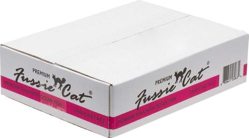 Show full view: Fussie Cat Premium Tuna with Ocean Fish Formula in Aspic Grain-Free Canned Cat Food, 2.82-oz, case of 24 + Fussie Cat Premium Tuna with Salmon Formula in Aspic Grain-Free Canned Cat Food, 2.82-oz, case of 24 slide 3 of 5