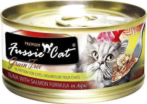 Show full view: Fussie Cat Premium Tuna with Ocean Fish Formula in Aspic Grain-Free Canned Cat Food, 2.82-oz, case of 24 + Fussie Cat Premium Tuna with Salmon Formula in Aspic Grain-Free Canned Cat Food, 2.82-oz, case of 24 slide 4 of 5
