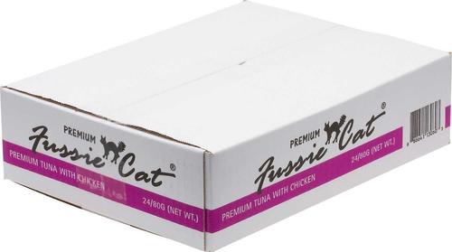 Show full view: Fussie Cat Premium Tuna with Salmon Formula in Aspic Grain-Free Canned Cat Food, 2.82-oz, case of 24 + Fussie Cat Premium Tuna with Chicken Formula in Aspic Grain-Free Canned Cat Food, 2.82-oz, case of 24 slide 6 of 6