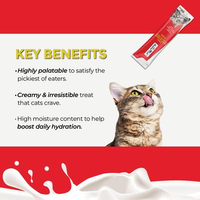 Show full view: Fussie Cat Premium Tuna with Salmon in Goat Milk Puree Lickable Cat Treats, 2-oz pouch, case of 4 slide 5 of 7