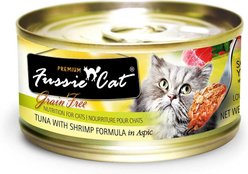 Fussie Cat Premium Tuna with Shrimp Formula in Aspic Grain-Free Canned Cat Food, 2.82-oz, case of 24 + Fussie Cat Premium Tuna with Salmon Formula in Aspic Grain-Free Canned Cat Food, 2.82-oz, case of 24 slide 2 of 5