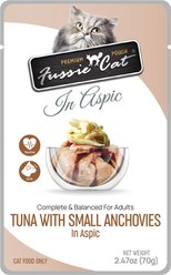 Fussie Cat Premium Tuna with Small Anchovies Wet Cat Food, 2.47-oz pouch, case of 12