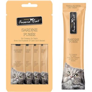 Fussie Cat Sardine Puree Lickable Cat Treats, 2-oz pouch