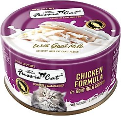Fussie Cat Super Premium Chicken in Goat Milk Gravy Shredded Wet Cat Food, 2.47-oz can, case of 24