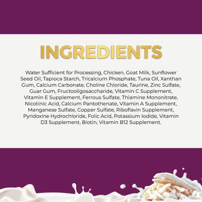 Show full view: Fussie Cat Super Premium Chicken in Goat Milk Gravy Shredded Wet Cat Food, 2.47-oz can, case of 24 slide 6 of 8