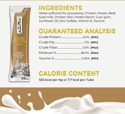 Fussie Cat Super Premium Chicken with Beef in Goat Milk Puree Lickable Cat Treats, 2-oz pouch, case of 4 slide 2 of 6