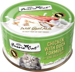 Fussie Cat Super Premium Chicken with Duck in Goat Milk Gravy Shredded Wet Cat Food, 2.47-oz can, case of 24