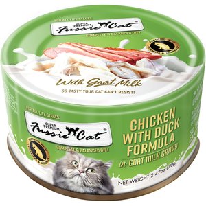 Fussie Cat Super Premium Chicken with Duck in Goat Milk Gravy Shredded Wet Cat Food, 2.47-oz can, case of 24