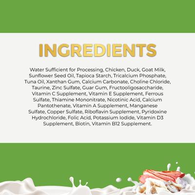 Show full view: Fussie Cat Super Premium Chicken with Duck in Goat Milk Gravy Shredded Wet Cat Food, 2.47-oz can, case of 24 slide 6 of 9