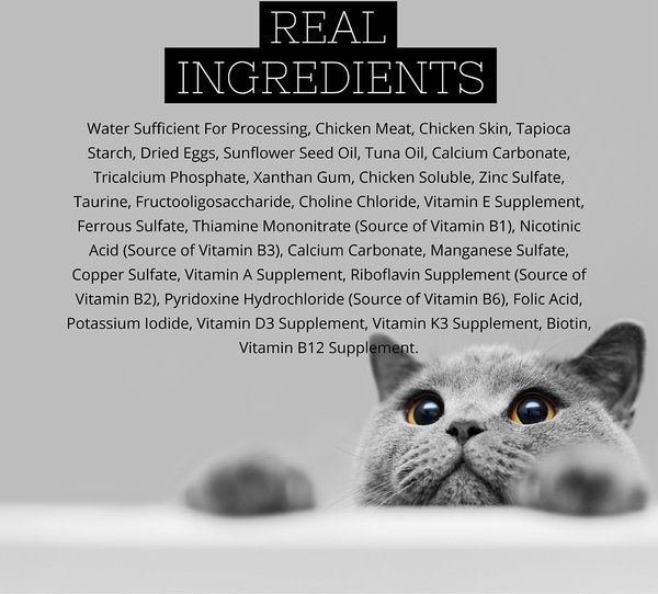 Show full view: Fussie Cat Super Premium Chicken with Egg Formula in Gravy Grain-Free Canned Cat Food, 2.82-oz, case of 24 slide 4 of 9