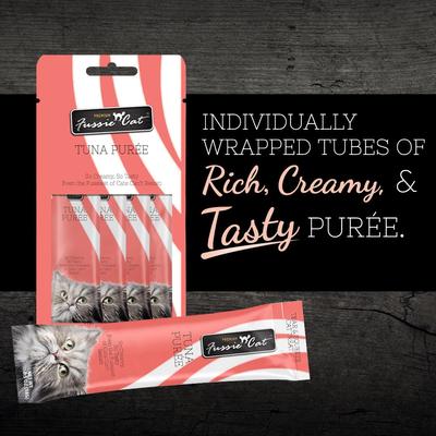 Show full view: Fussie Cat Tuna Aspic Puree Lickable Cat Treats, 2-oz pouch slide 3 of 8