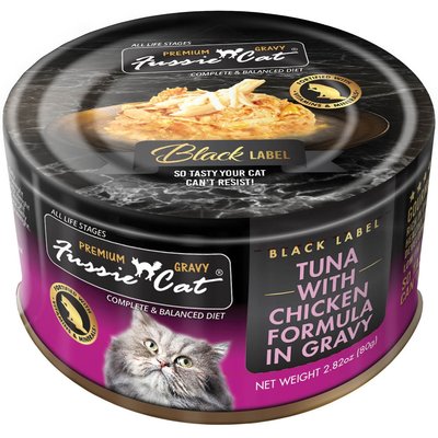 Fussie Cat Fussie Cat Tuna with Chicken in Gravy Wet Cat Food, 2.82-oz can, case of 24