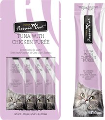 Fussie Cat Tuna with Chicken Puree Lickable Cat Treats, 0.5-oz pouch, pack of 4