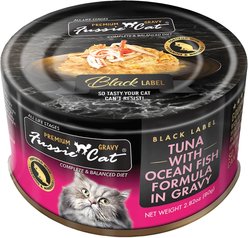 Fussie Cat Tuna with Oceanfish in Gravy Wet Cat Food, 2.82-oz can, case of 24