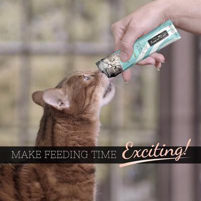 Show full view: Fussie Cat Tuna with Prawns Puree Lickable Cat Treats, 0.5-oz pouch, pack of 4 slide 7 of 7