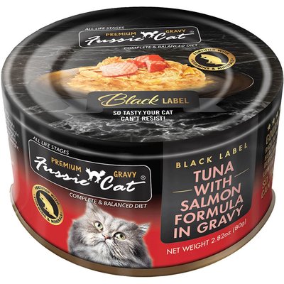Fussie Cat Fussie Cat Tuna with Salmon in Gravy Wet Cat Food, 2.82-oz can, case of 24