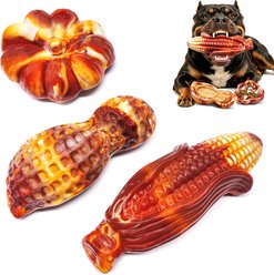 FUUFOME Bacon Flavored Nylon Non Splintering Durable Tough Chew Dog Toy, Brown, 3 count