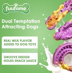 FUUFOME Milk Flavor Nylon Bones Tought Chew Dog Toy, Purple, 3 count slide 2 of 8