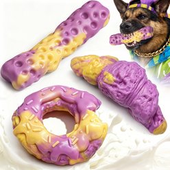 FUUFOME Milk Flavor Nylon Bones Tought Chew Dog Toy, Purple, 3 count