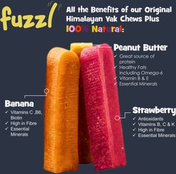 Fuzzl Yak Banana, Peanut Butter, Strawberry Cheese Natural Dog Chew, 3 count, 7.9-oz box slide 2 of 4