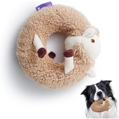 Fuzzwoof Fuzzwoof Alpaca Squeaky Plush Dog Toy, Brown