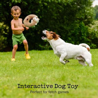 Show full view: Fuzzwoof Alpaca Squeaky Plush Dog Toy, Brown slide 6 of 7